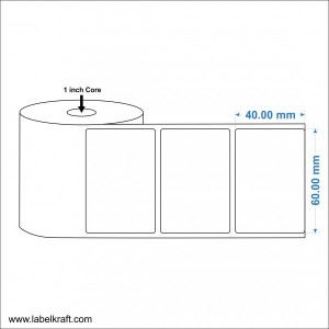 Direct Thermal Label 60mm x 40mm (1000 Labels Per Roll)